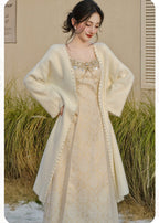 Adriata Pearl Chain Baroque Royalcore Dress