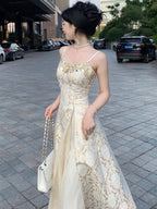 Adriata Pearl Chain Baroque Royalcore Dress