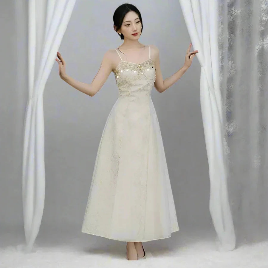 Adriata Pearl Chain Baroque Royalcore Dress