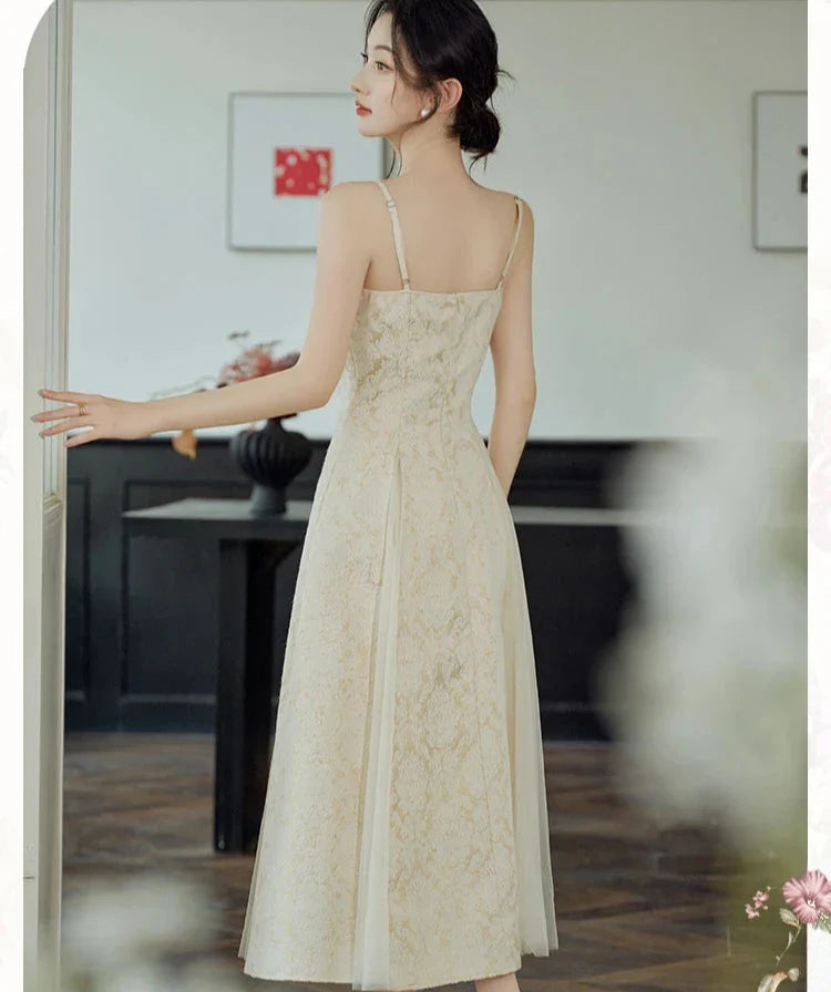 Adriata Pearl Chain Baroque Royalcore Dress